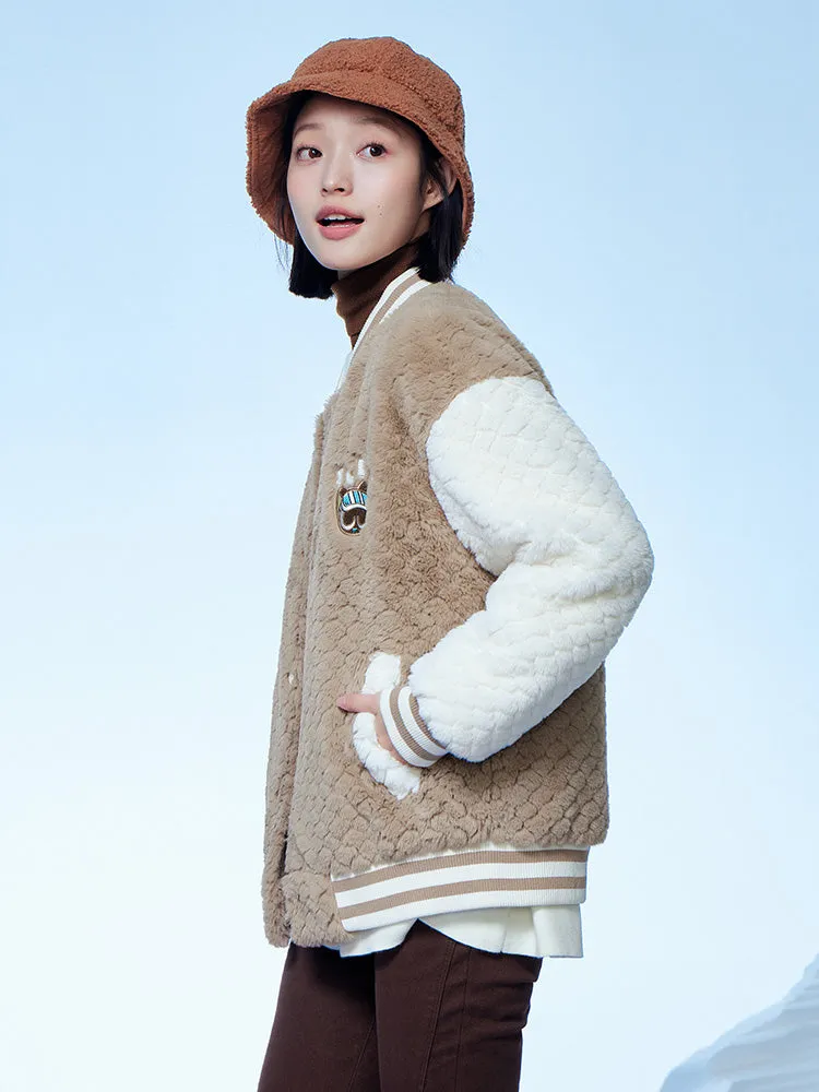 Women's brown plush jacket