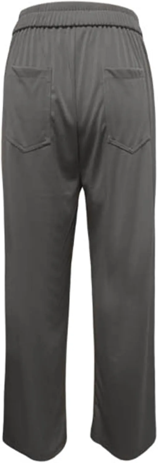 Women's High Waisted Straight Leg Pants Stretch Business Casual Trousers with Multiple Pockets Comfort Fit Travel