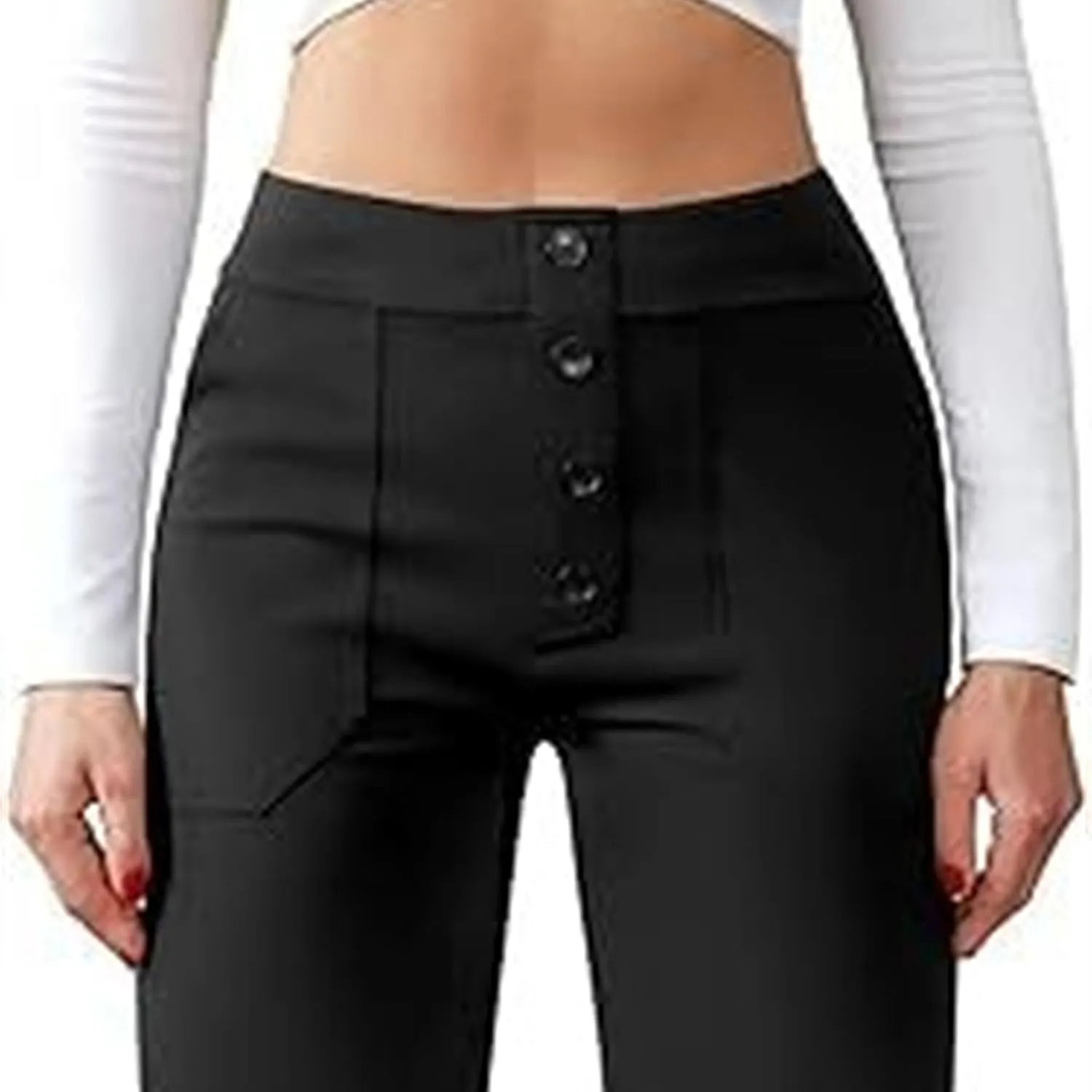 Womens Pants Dressy Casual Womens Work Pants Business Casual Women High Waist Straight Leg Pant