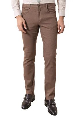 WSS Slim Fit Cotton Light Brown Men Pants  - Singen